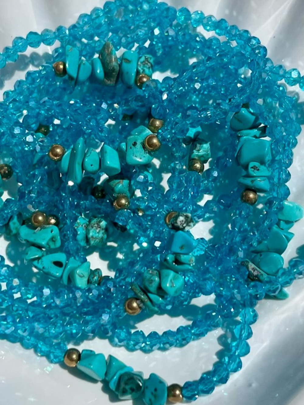 Turquoise & Glass Beaded Bracelet NWOT